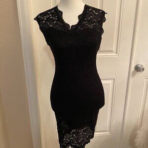 Solemio Black Lace Dress